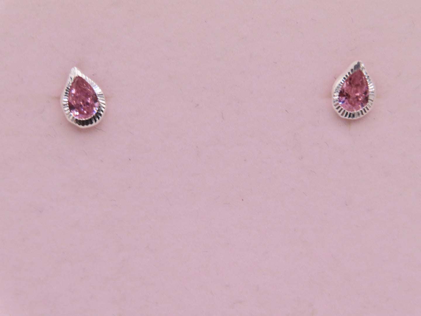 925 silver pink drop earrings