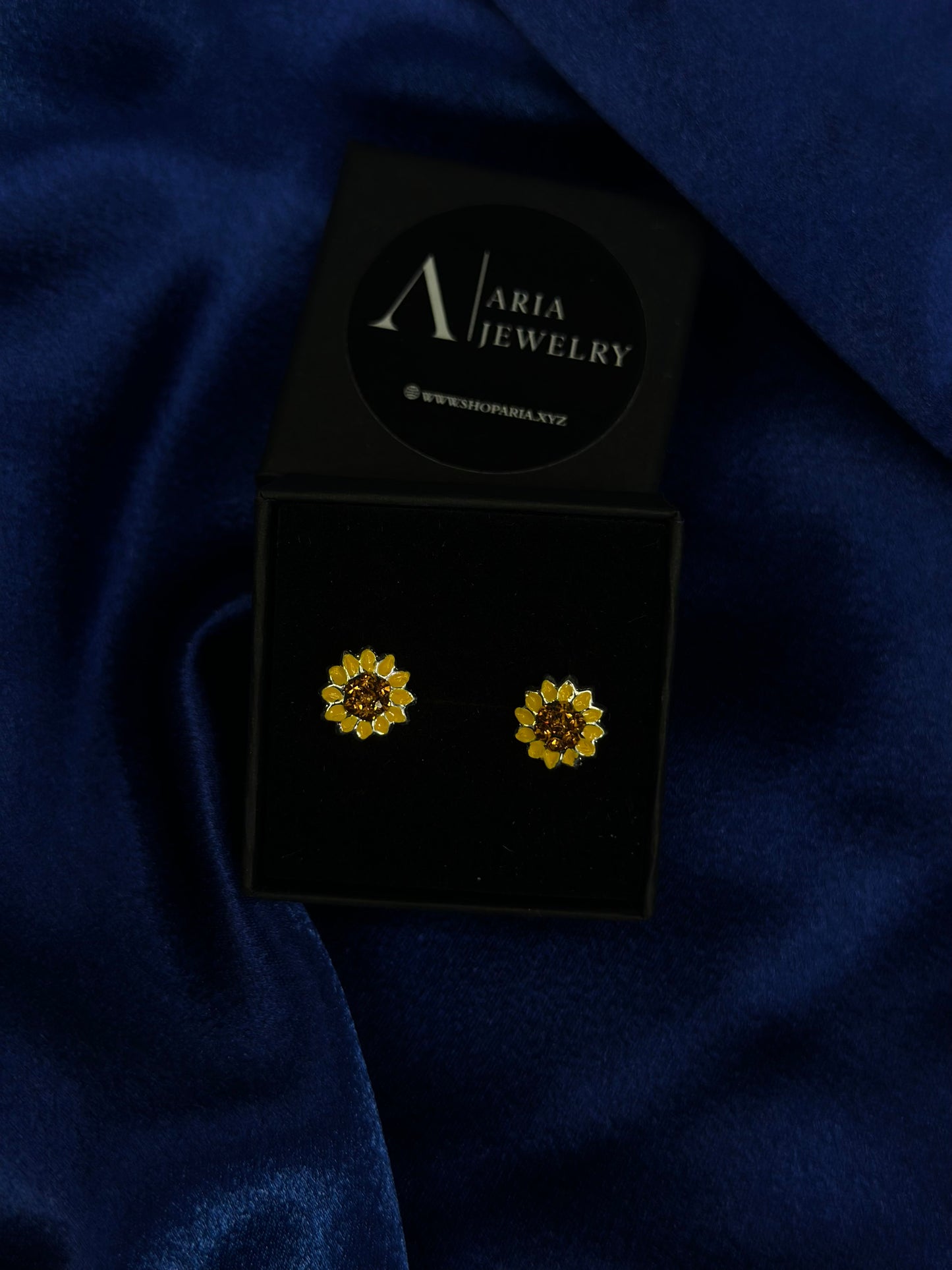 925 silver sunflower earrings