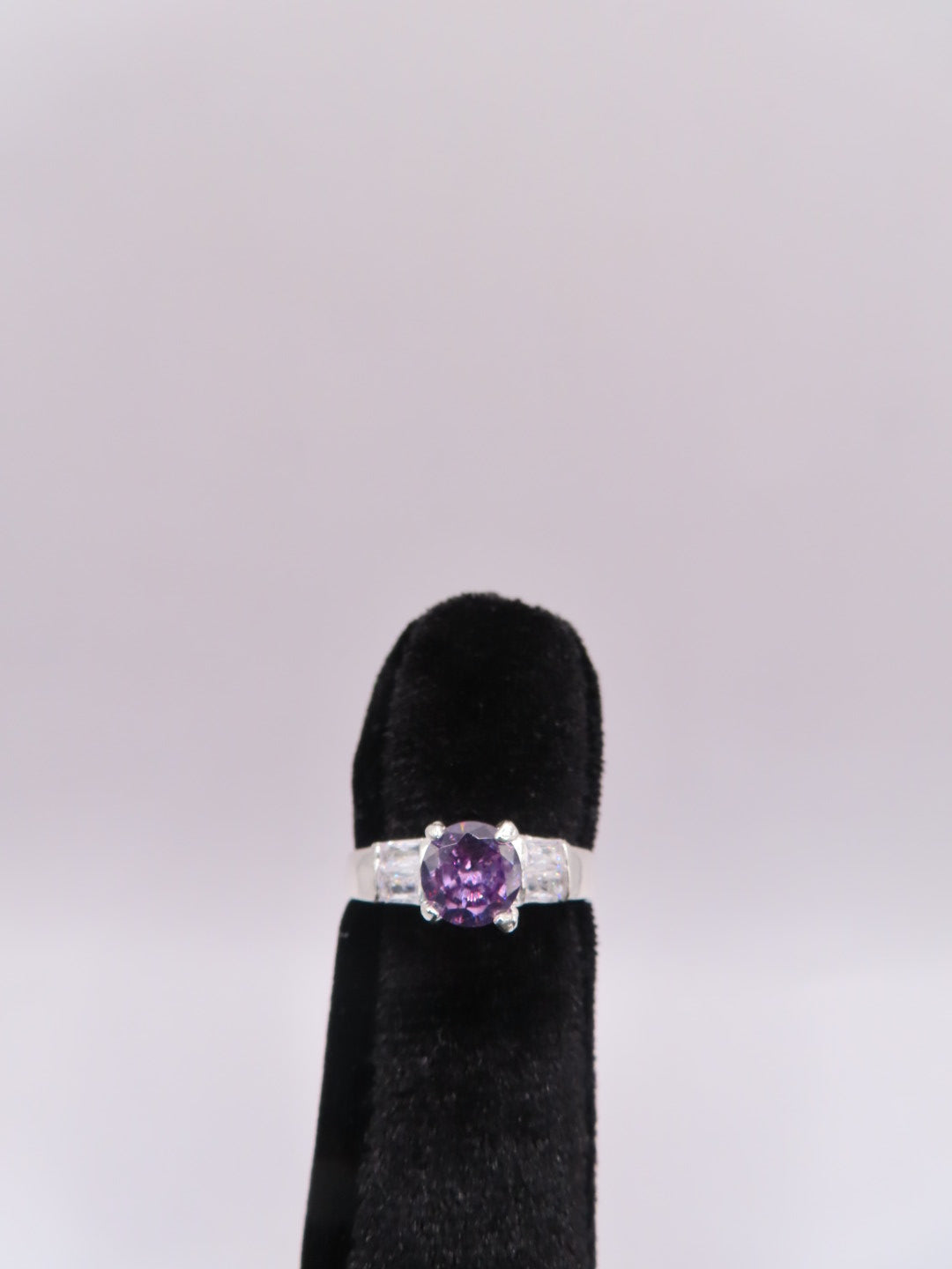 925 silver purple rock ring