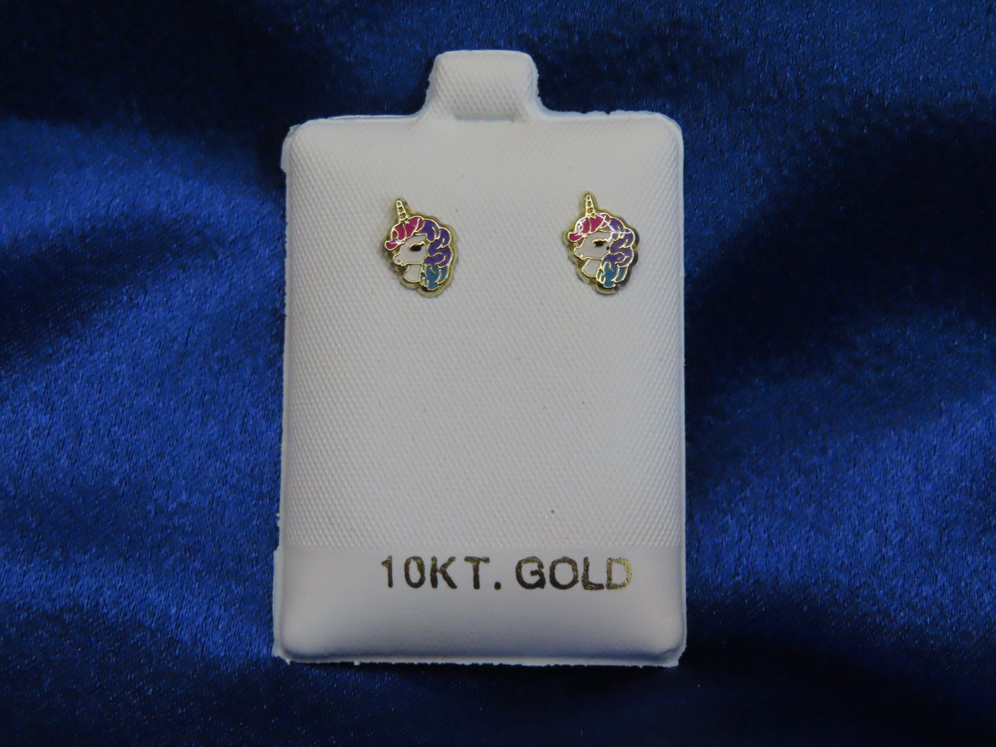 Unicorn 10k gold stud earrings