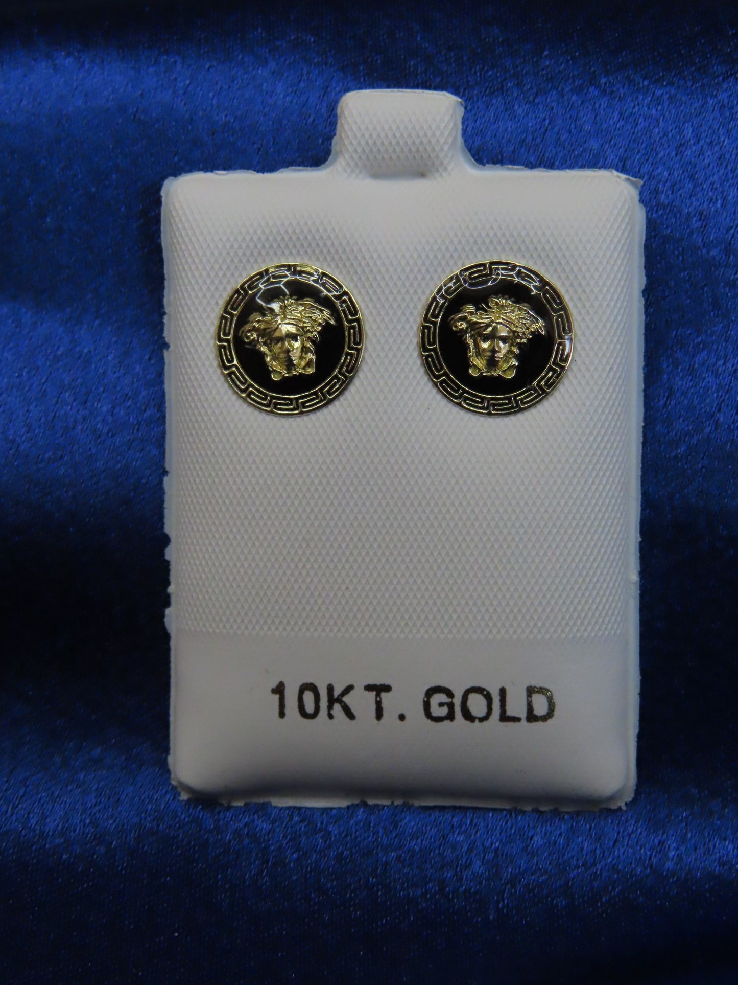 Medusa 10k gold stud earrings