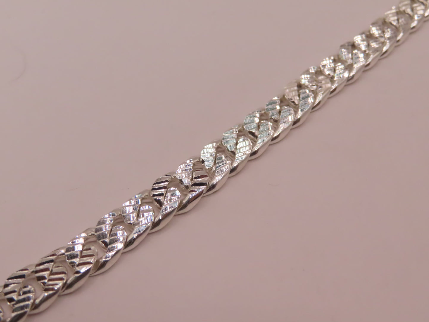 925 silver diamond cut Cuban link bracelet 8in/7mm