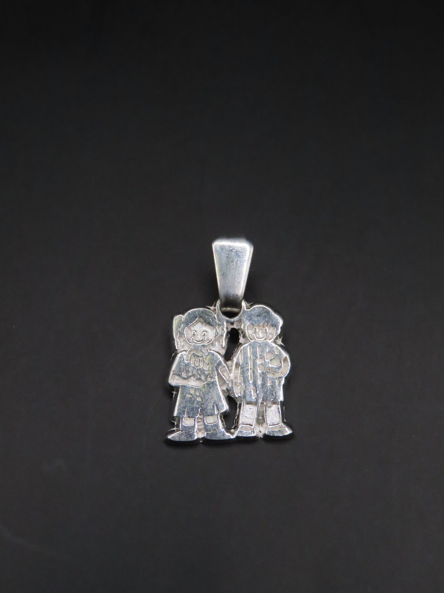 925 Silver boy & girl pendant .8in