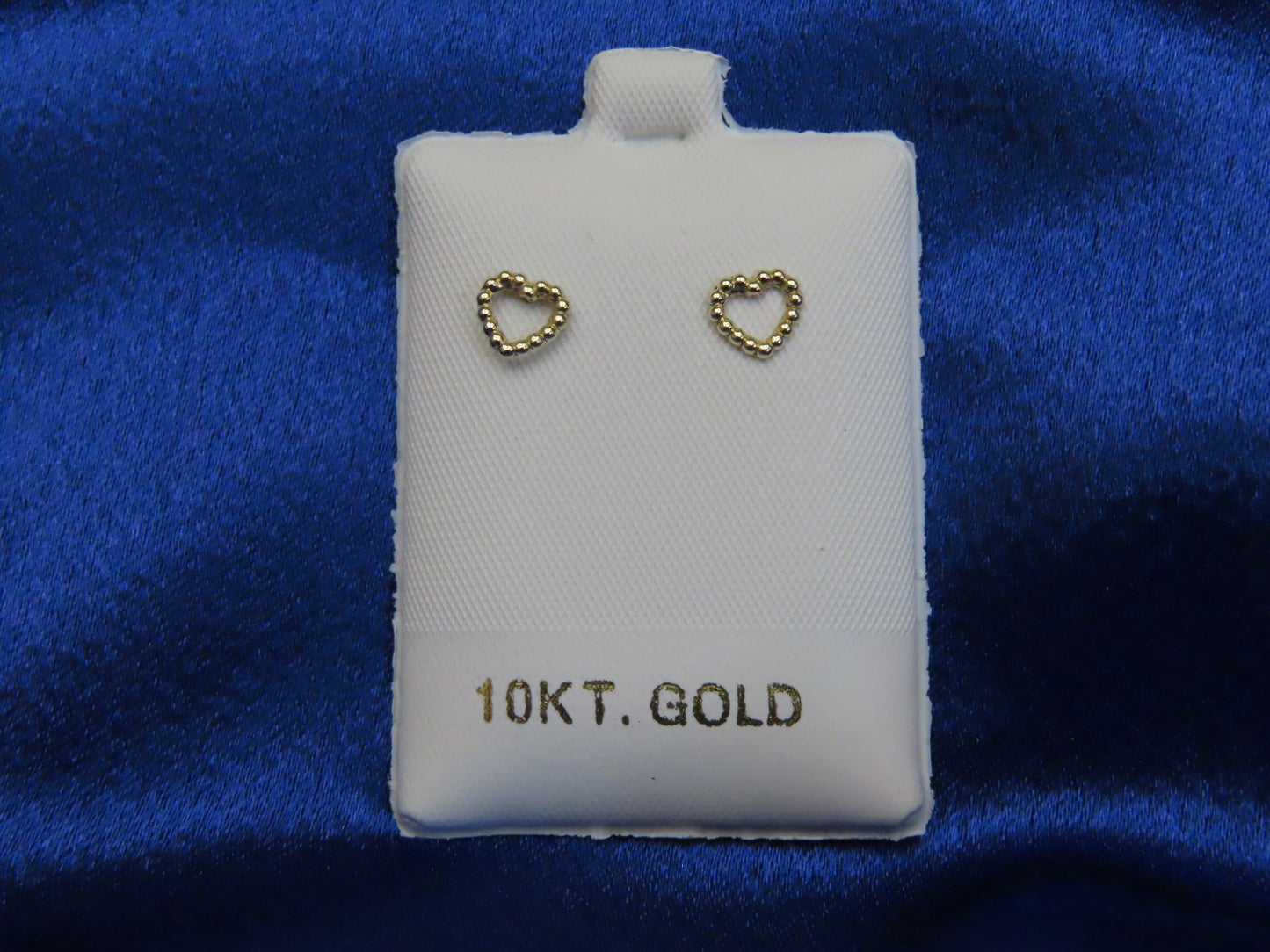 Heart 10k gold stud earrings