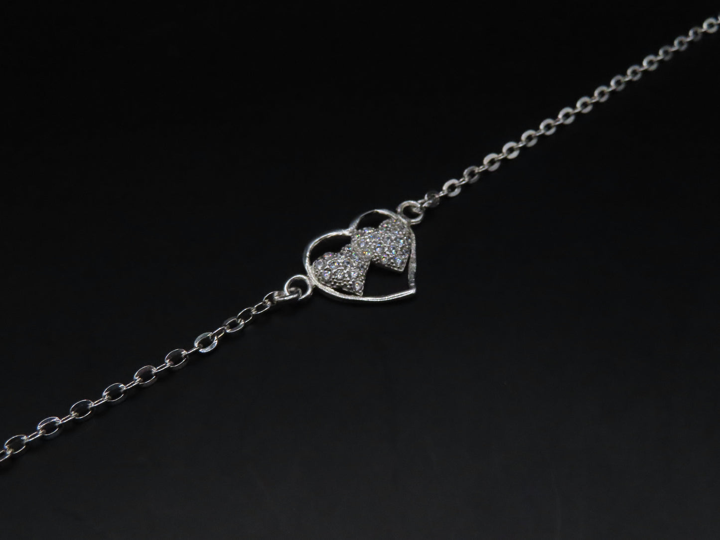 925 silver 2 hearts bracelet