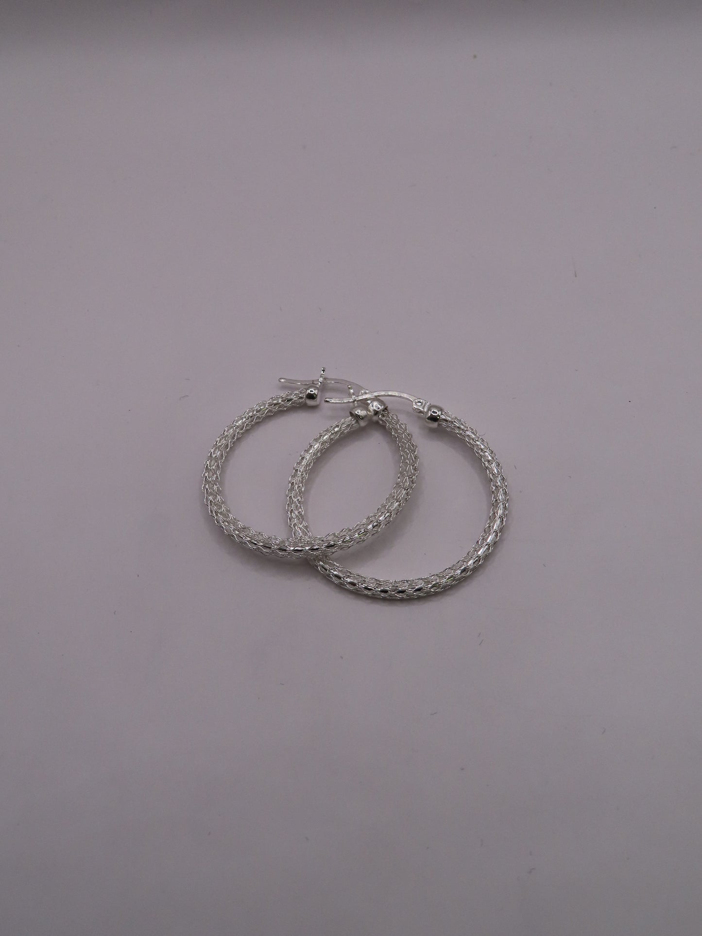 925 Silver Earings shiny hoops