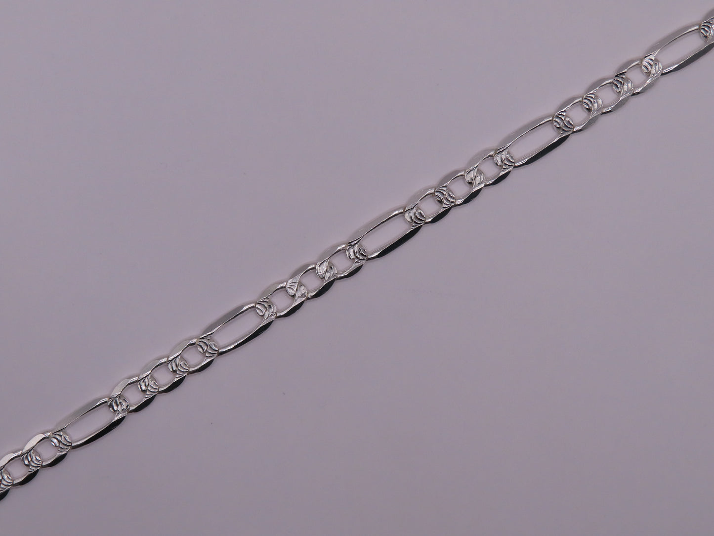 Diamonds Cut Figaro Chain 23.5in/6mm