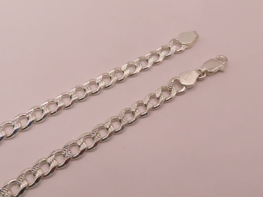 925 diamond cut Cuban chain 8in/6mm