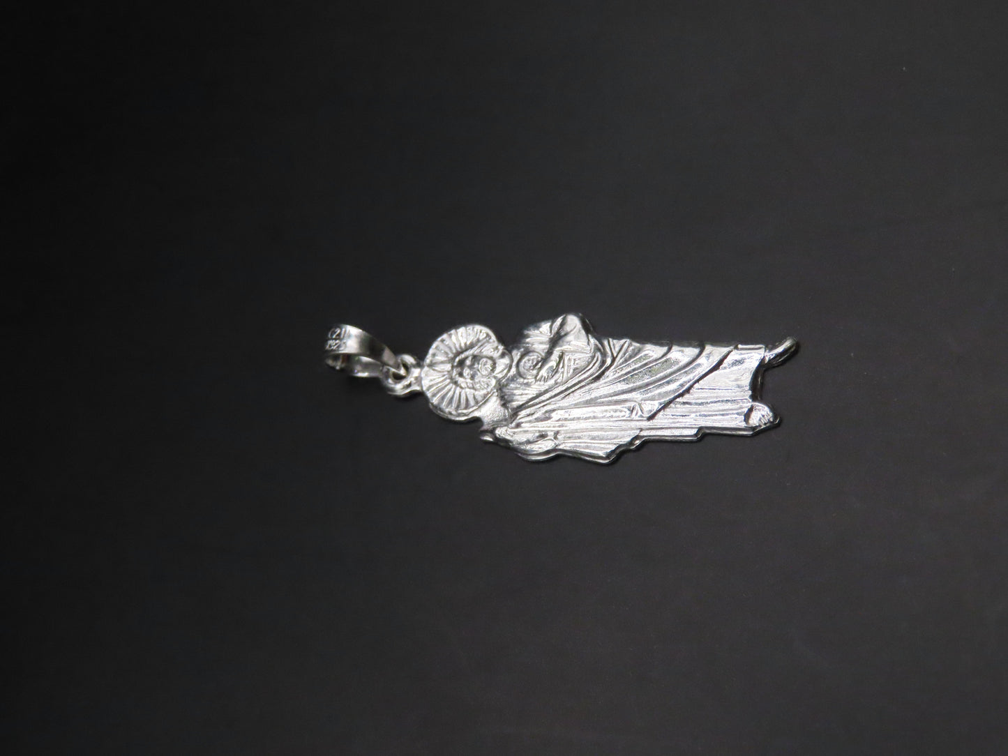 925 silver San Judas pendant 1.3in