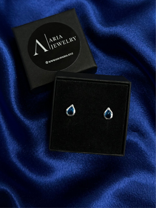 925 silver blue drop earrings