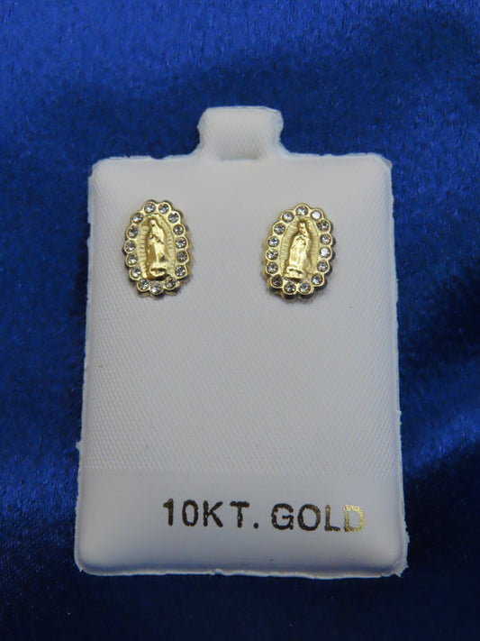 Virgen 10k gold stud earrings