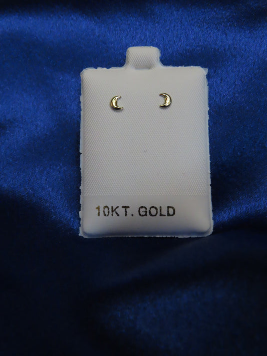 Moon 10k gold stud earrings