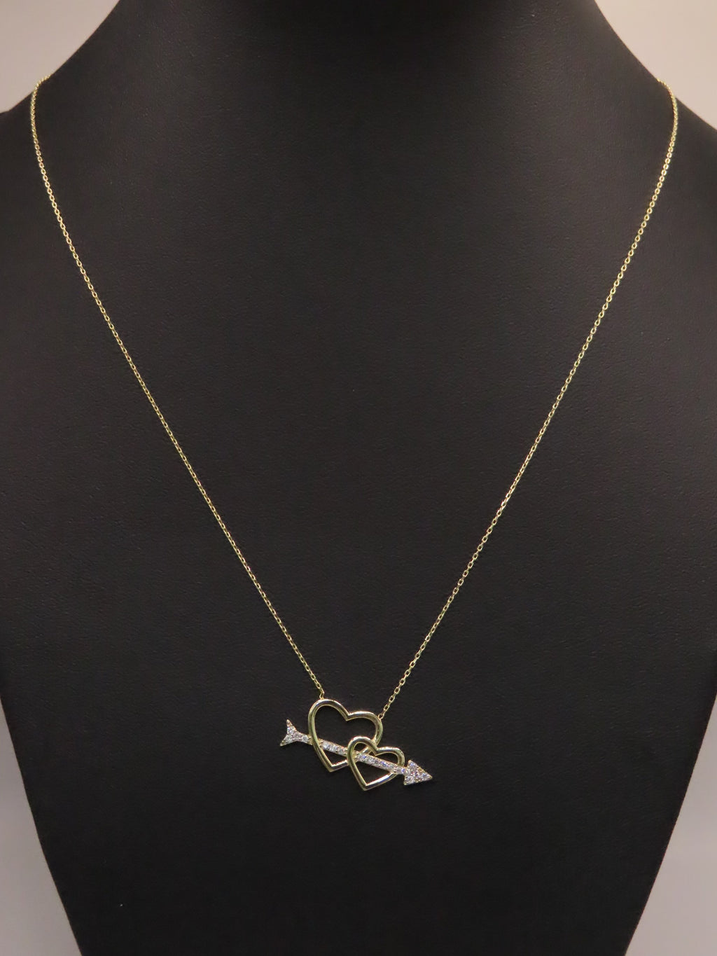 14k Gold double hearts necklace