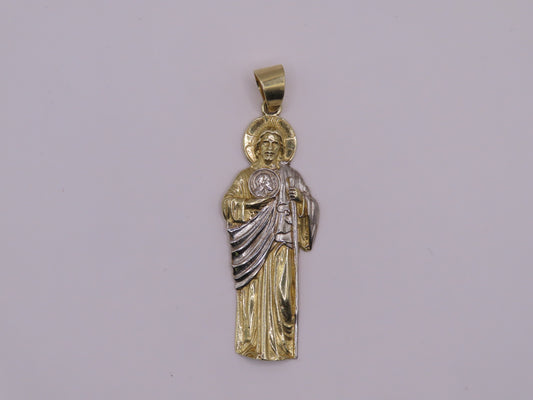 10k 2 tones gold San Judas Pendant 2in 8.97g