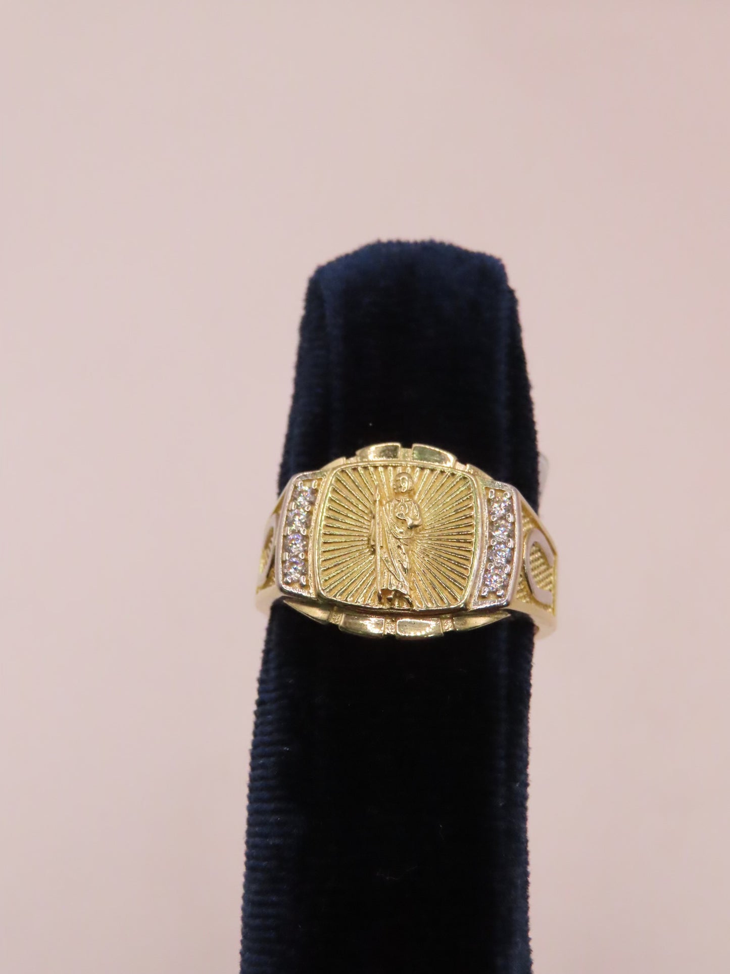 14k gold San Judas ring side/10.5 (6.02gr)
