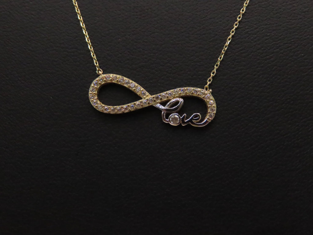 14k Gold infinity love necklace