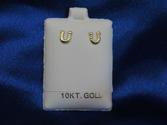 Horseshoe 10k gold stud earrings