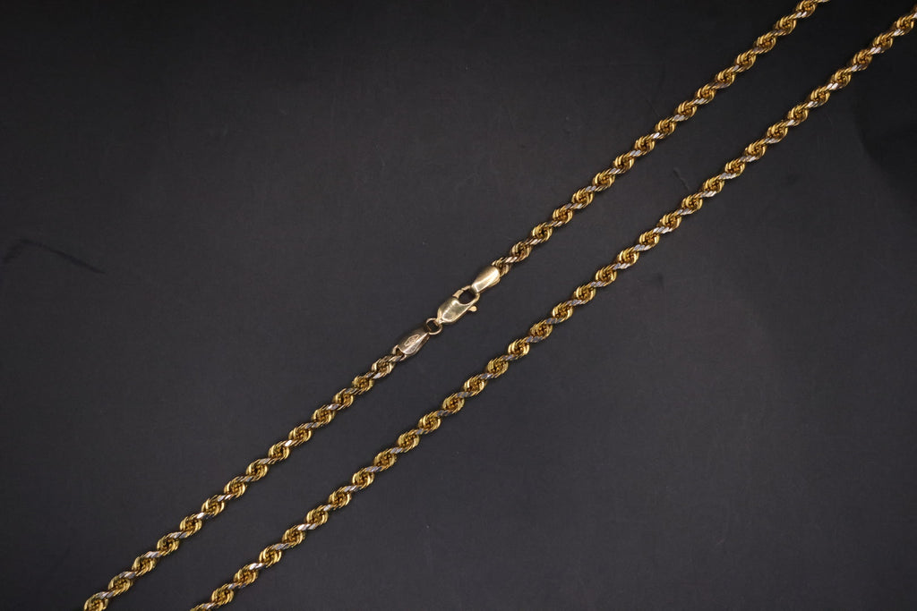 10k gold semi-hollow rope chain 21.5in/3mm (8.69gr)
