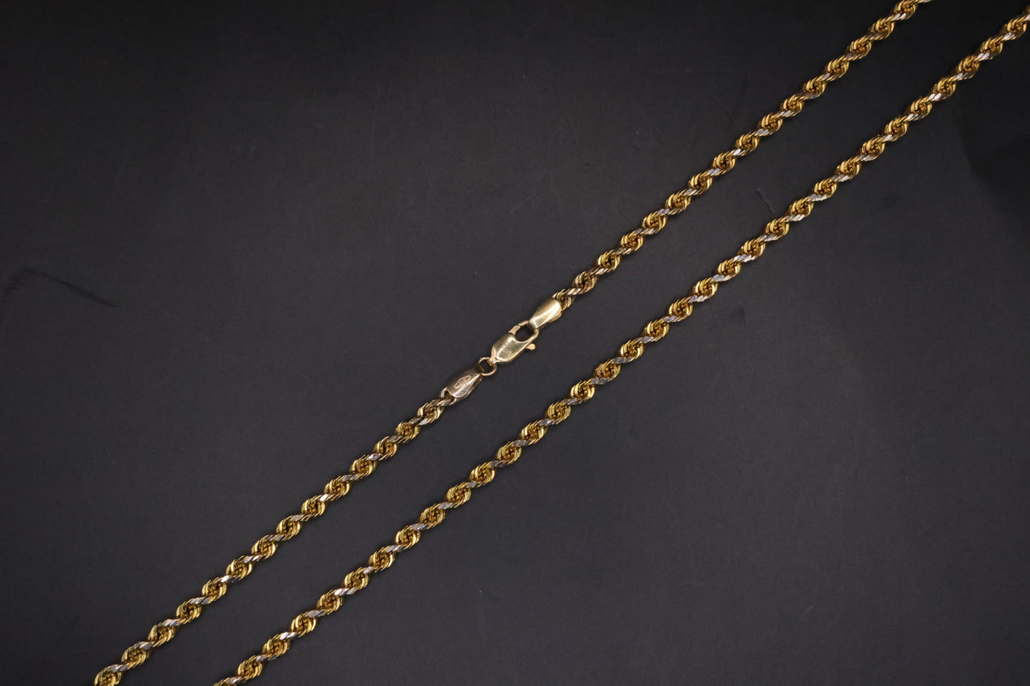 10k gold semi-hollow rope chain 21.5in/3mm (8.69gr)