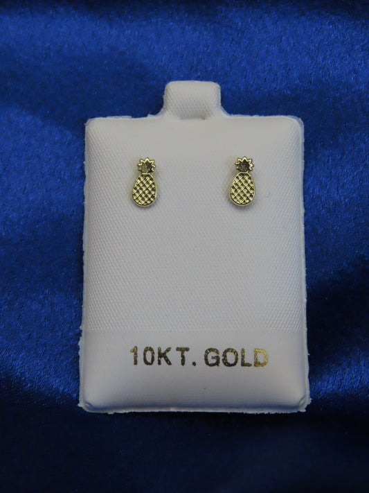 Pineapple 10k gold stud earrings
