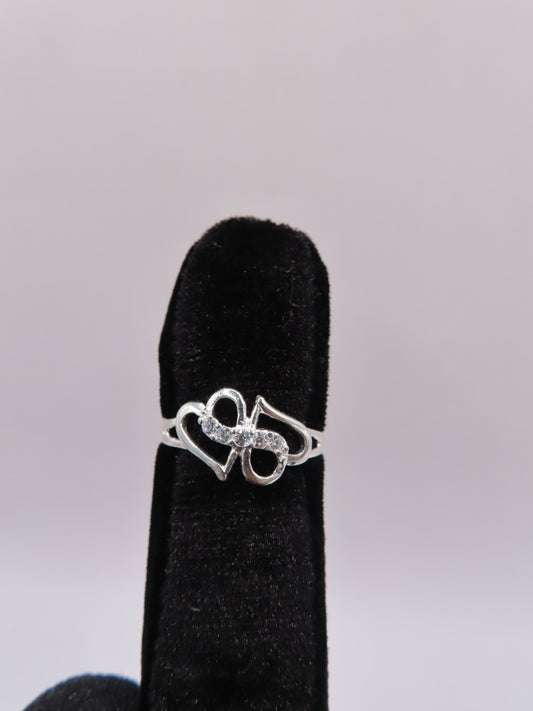 925 silver 2hearts rings