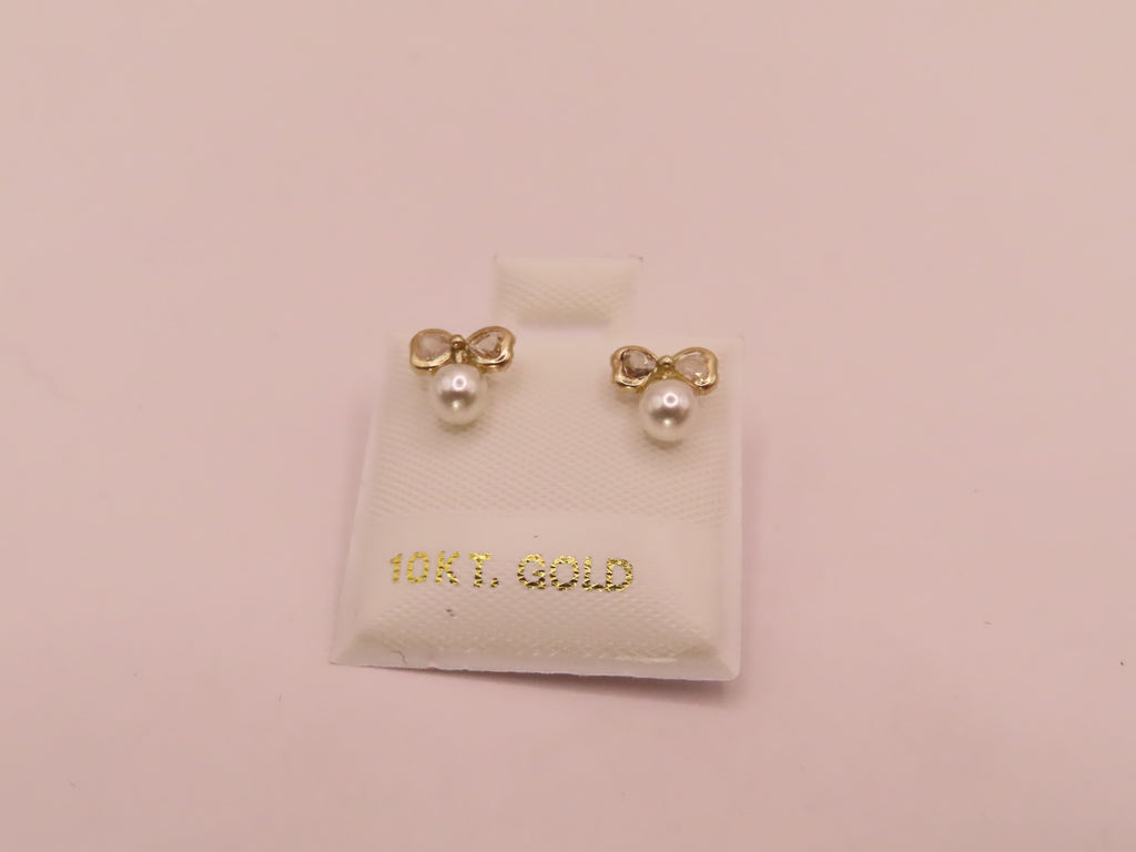 10k Gold mini bows earrings
