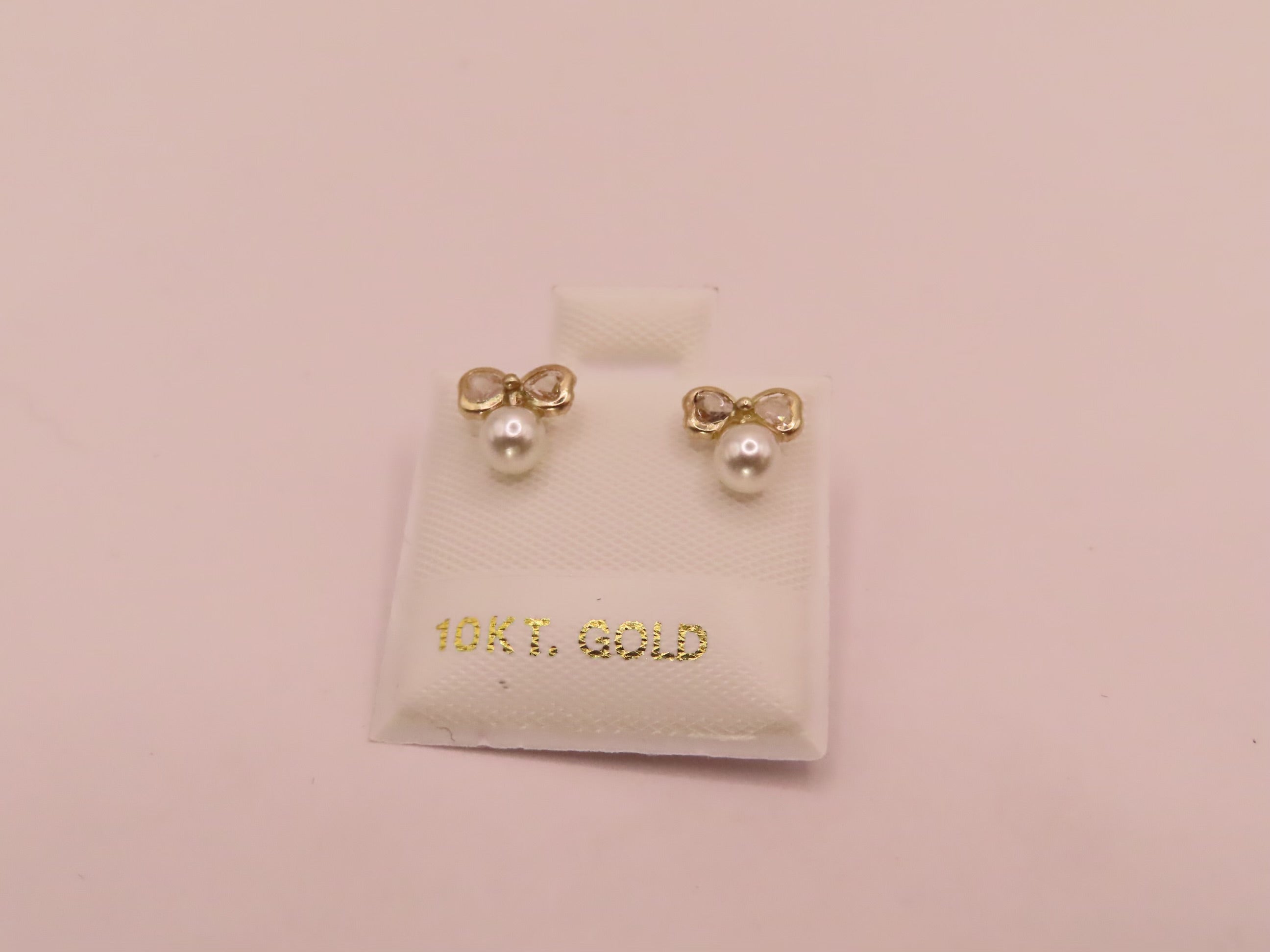 10k Gold mini bows earrings