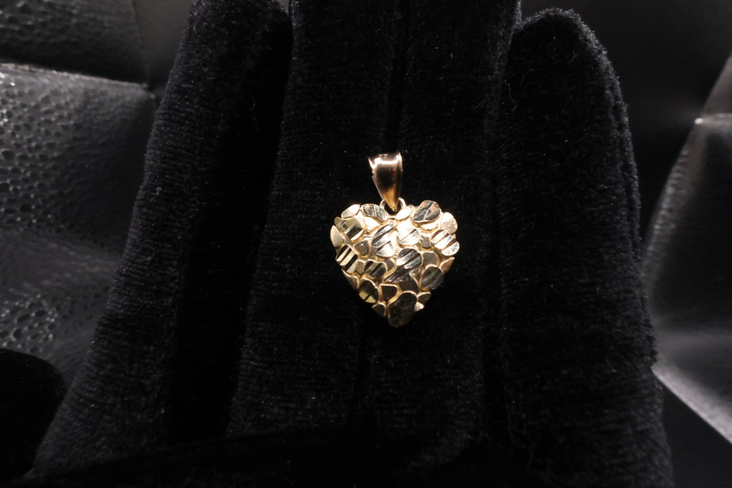 Big heart nugget pendant 14k gold