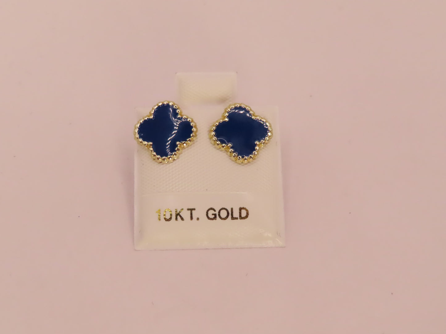 10k Gold blue clover