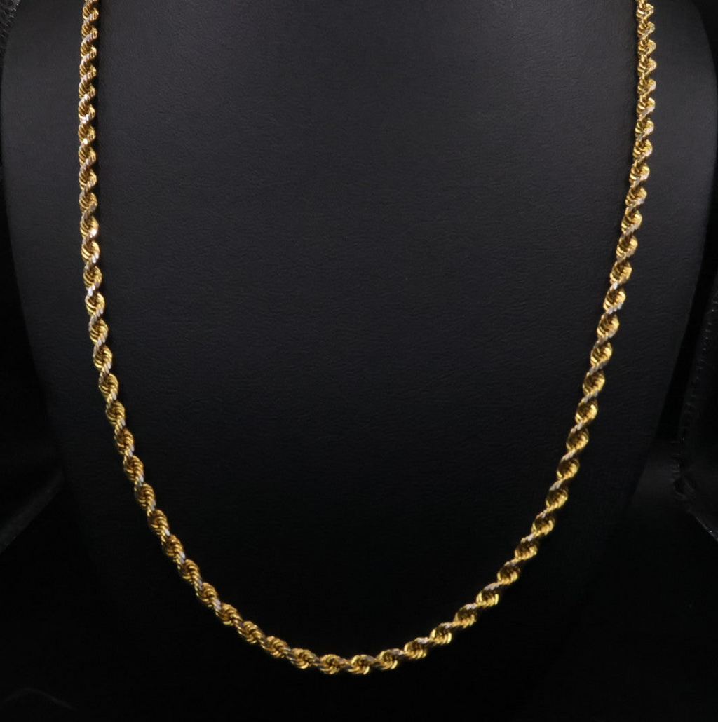 10k gold semi-hollow rope chain 21.5in/3mm (8.69gr)