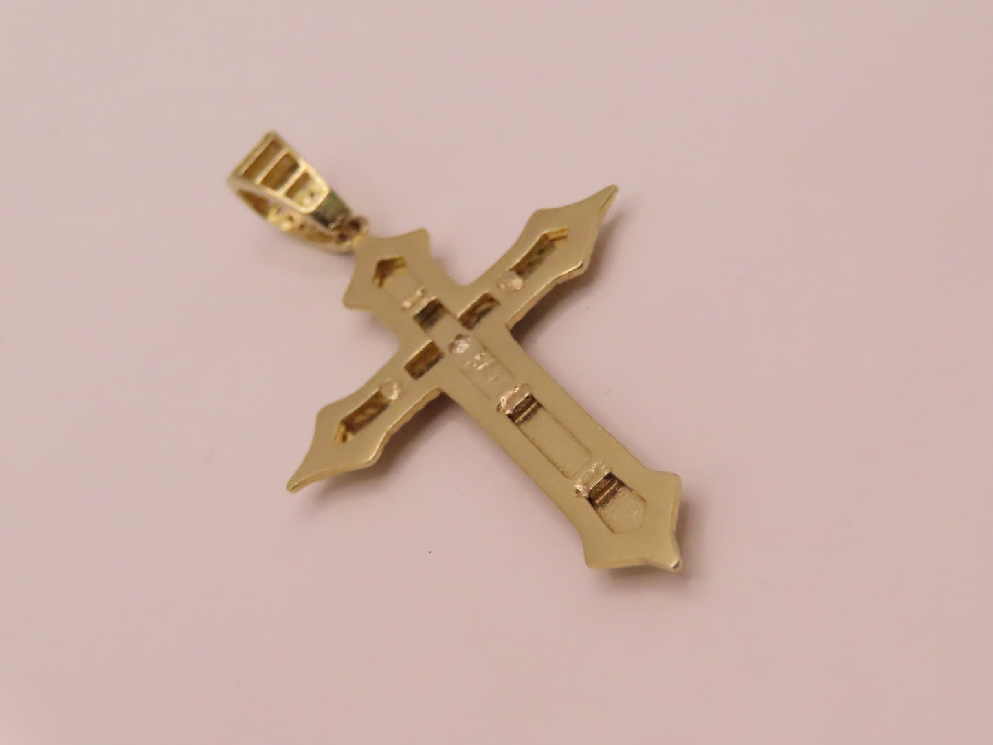 14k Gold cross pendant 2.2in