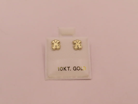 10k Gold mini bear earrings