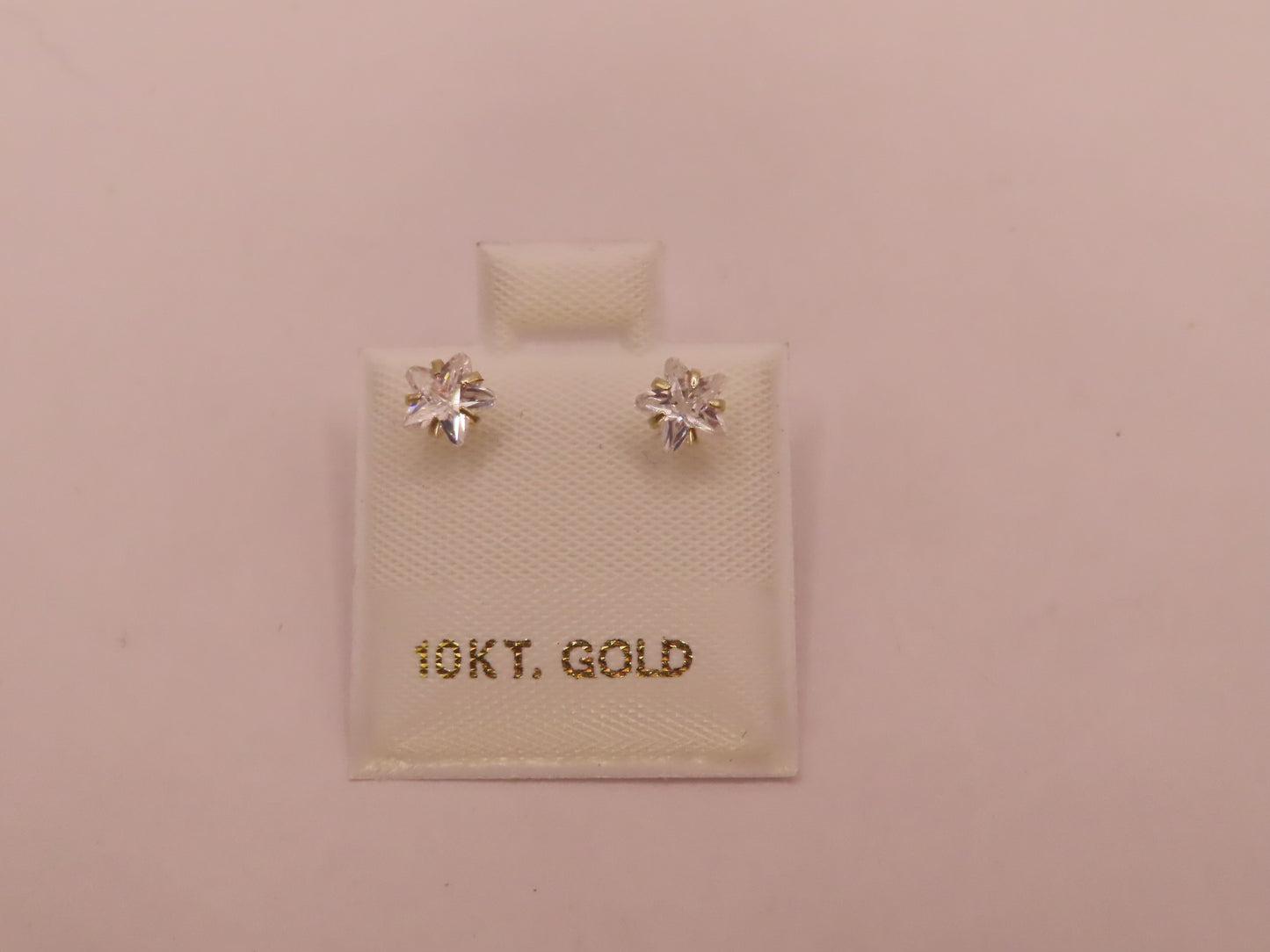 10k Gold small star zirconia earrings