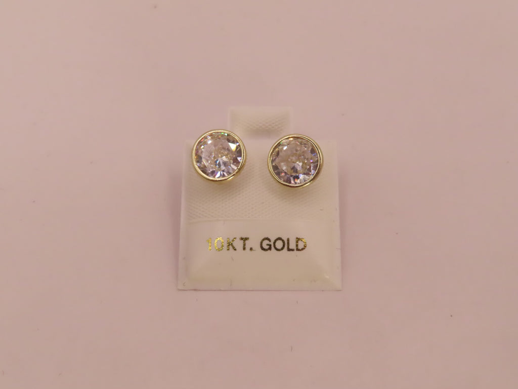10k gold earrings round frame earrings