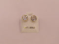 10k gold earrings round frame earrings