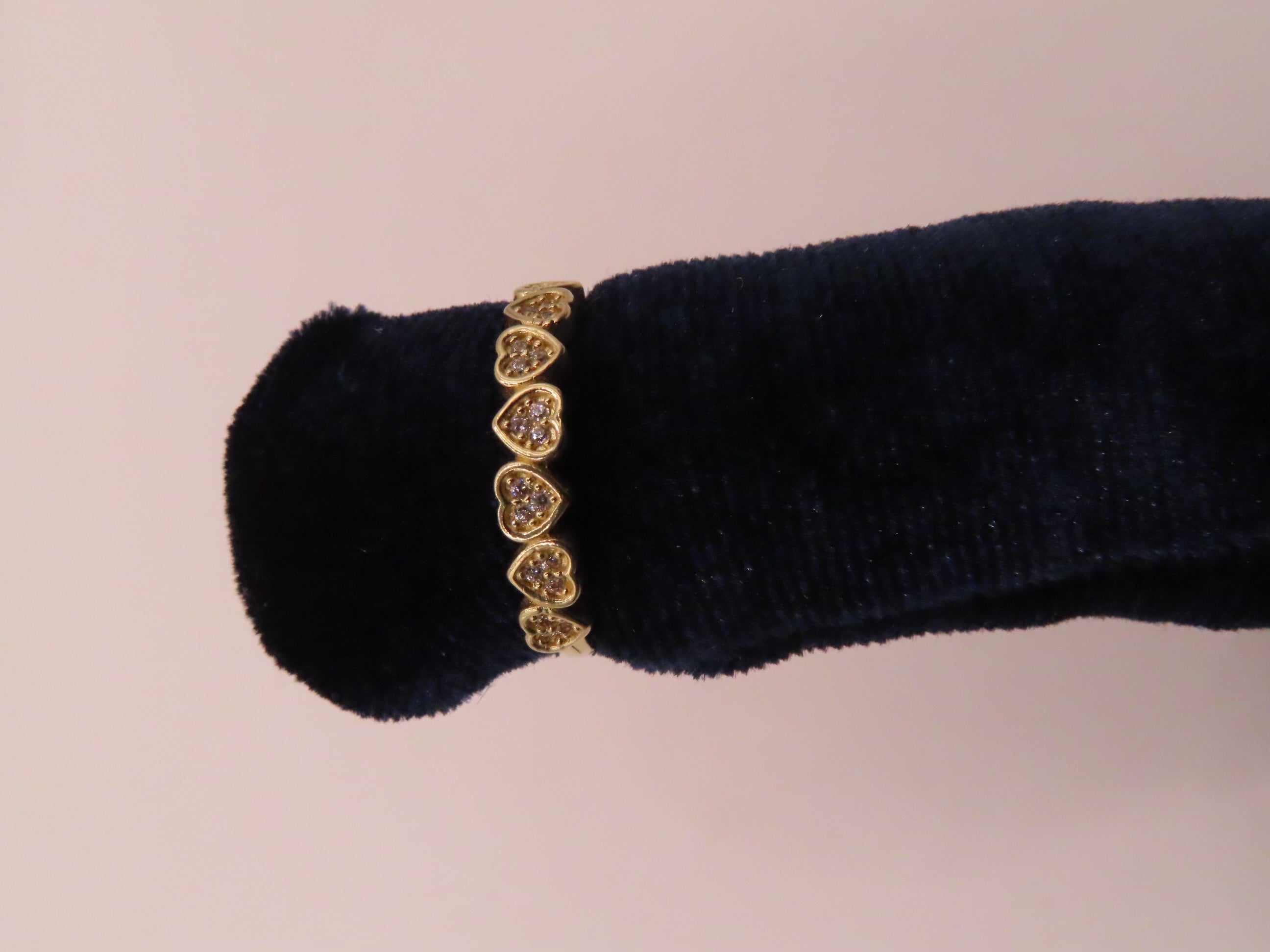 10k gold 7 mini hearts ring