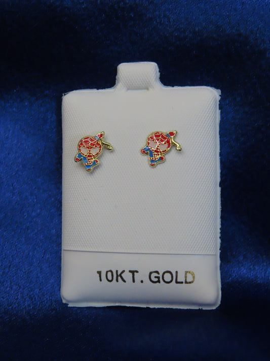 Spiderman 10k gold stud earring