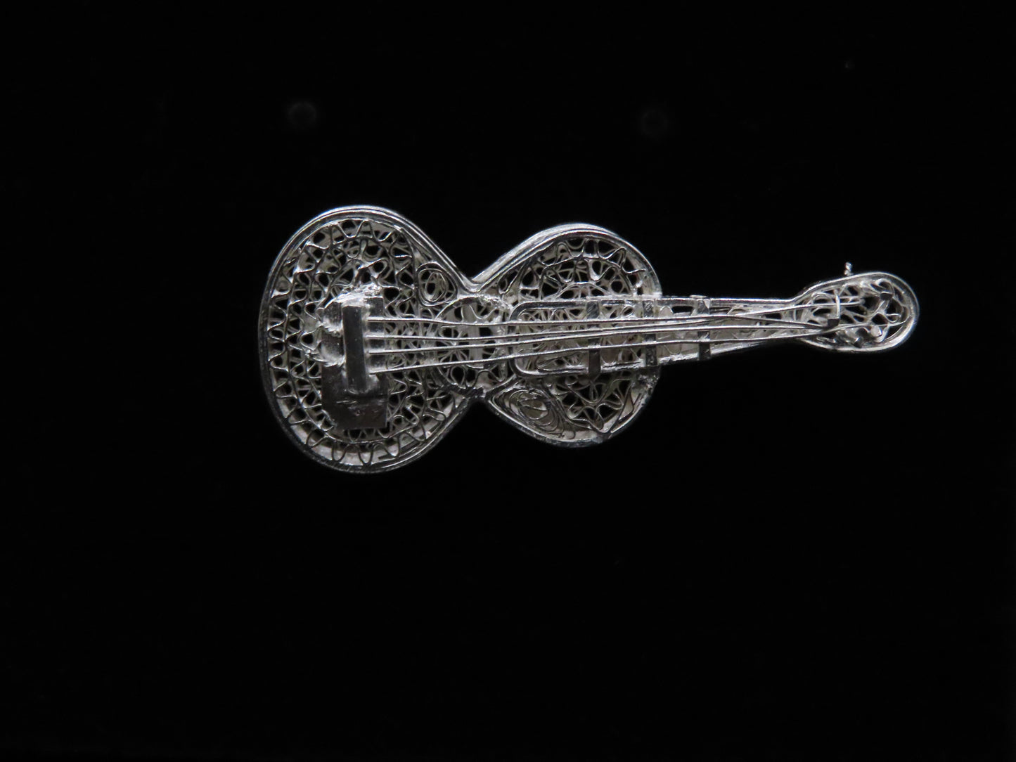925 silver guitar pin 1.8in