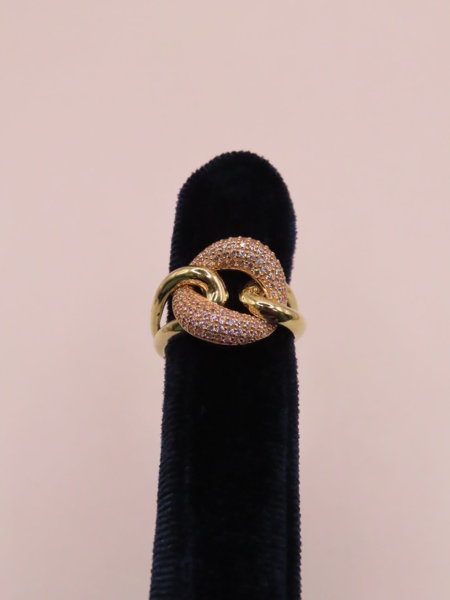 14k Gold Kiss ring (Yellow & Pink)