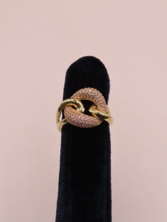 14k Gold Kiss ring (Yellow & Pink)