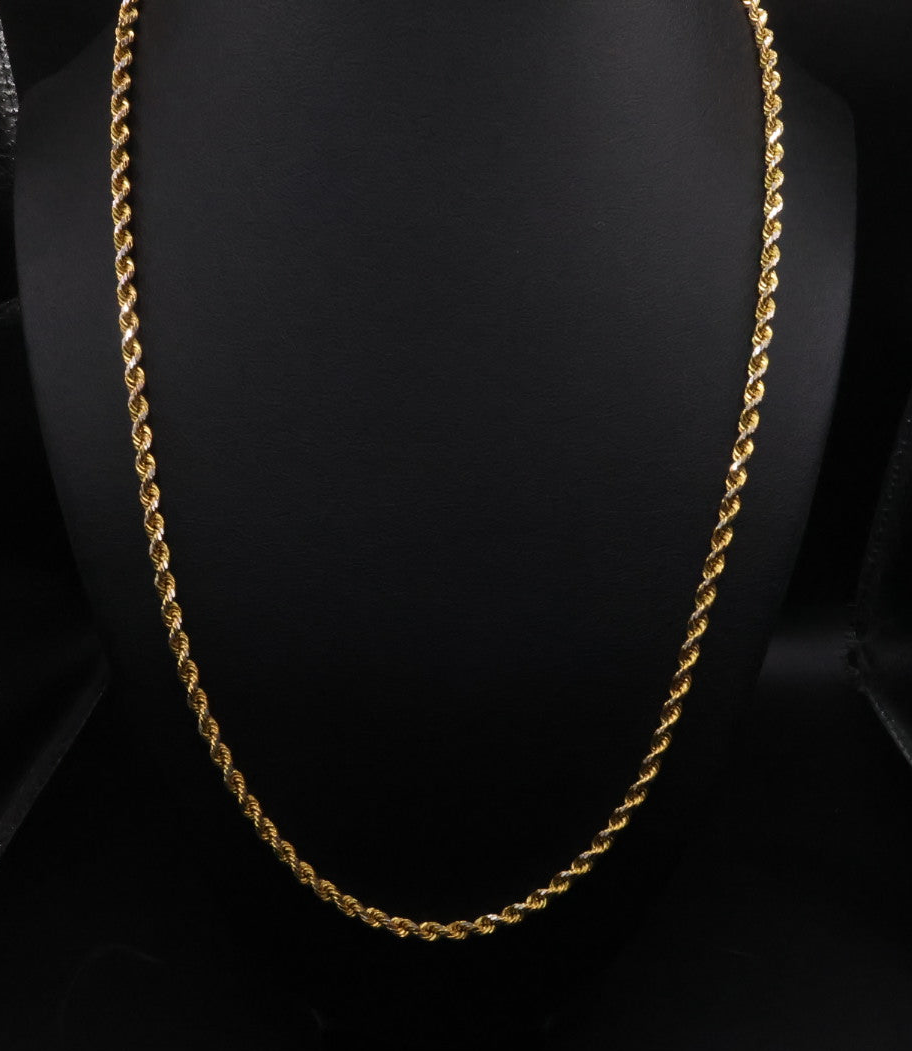 10k gold semi-hollow rope chain 21.5in/3mm (8.69gr)