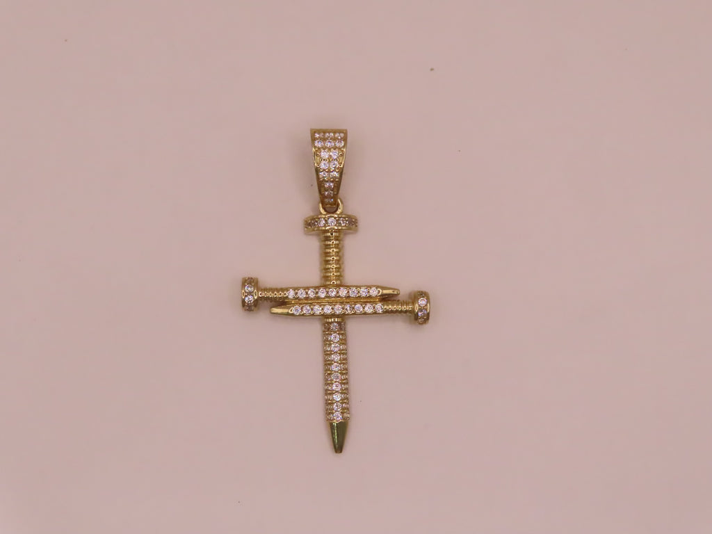 14k Gold cross pendant 1.7in