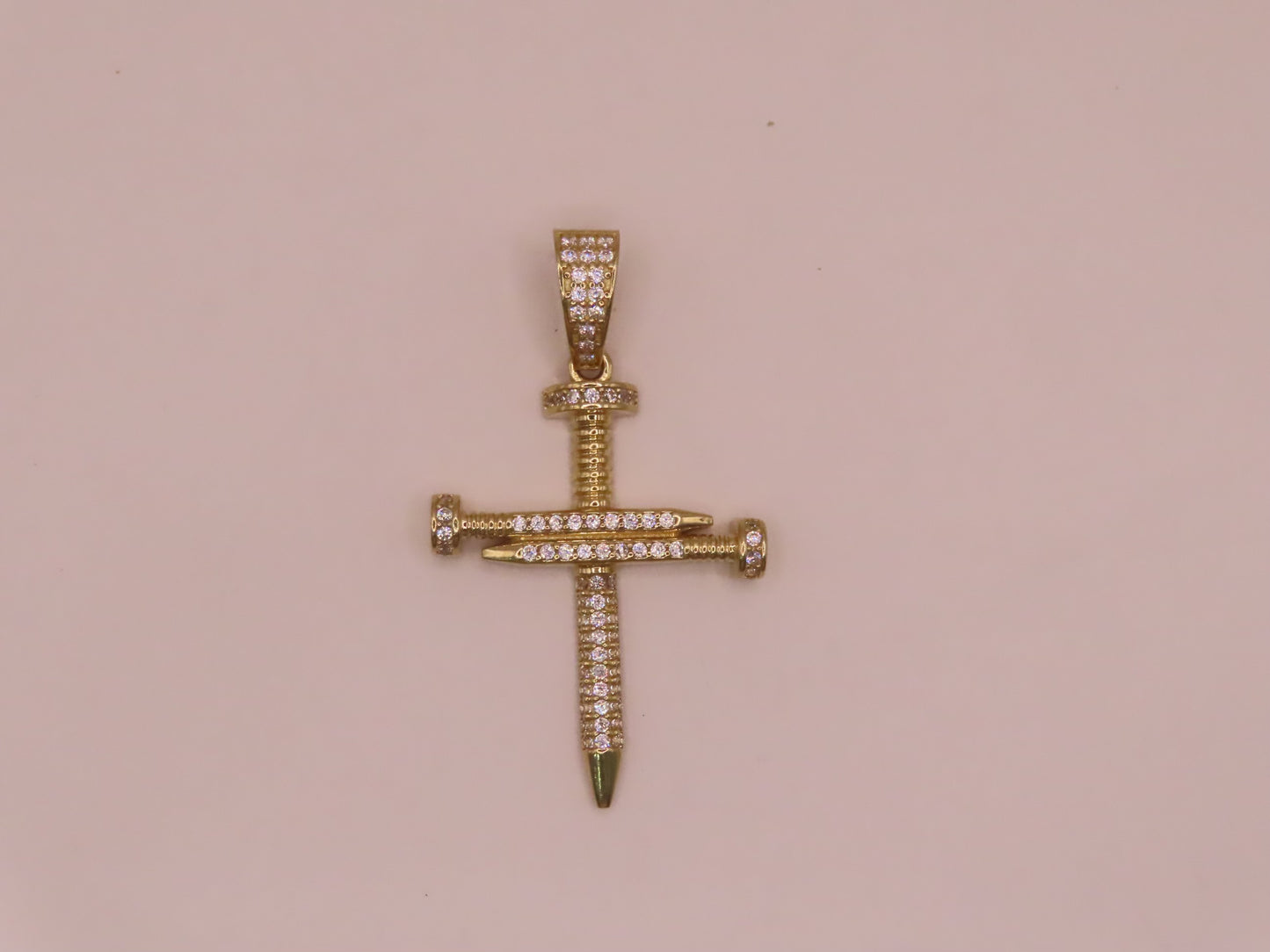 14k Gold cross pendant 1.7in
