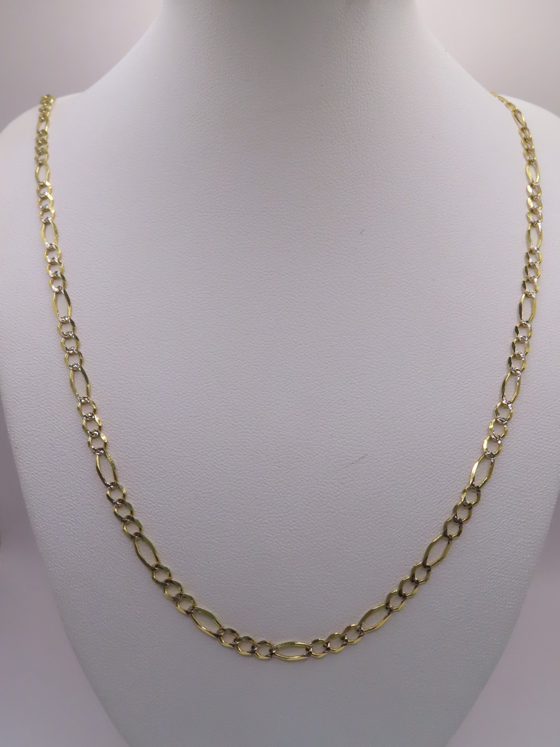 Diamond cut figaro 10k gold chain 23.5in/4mm