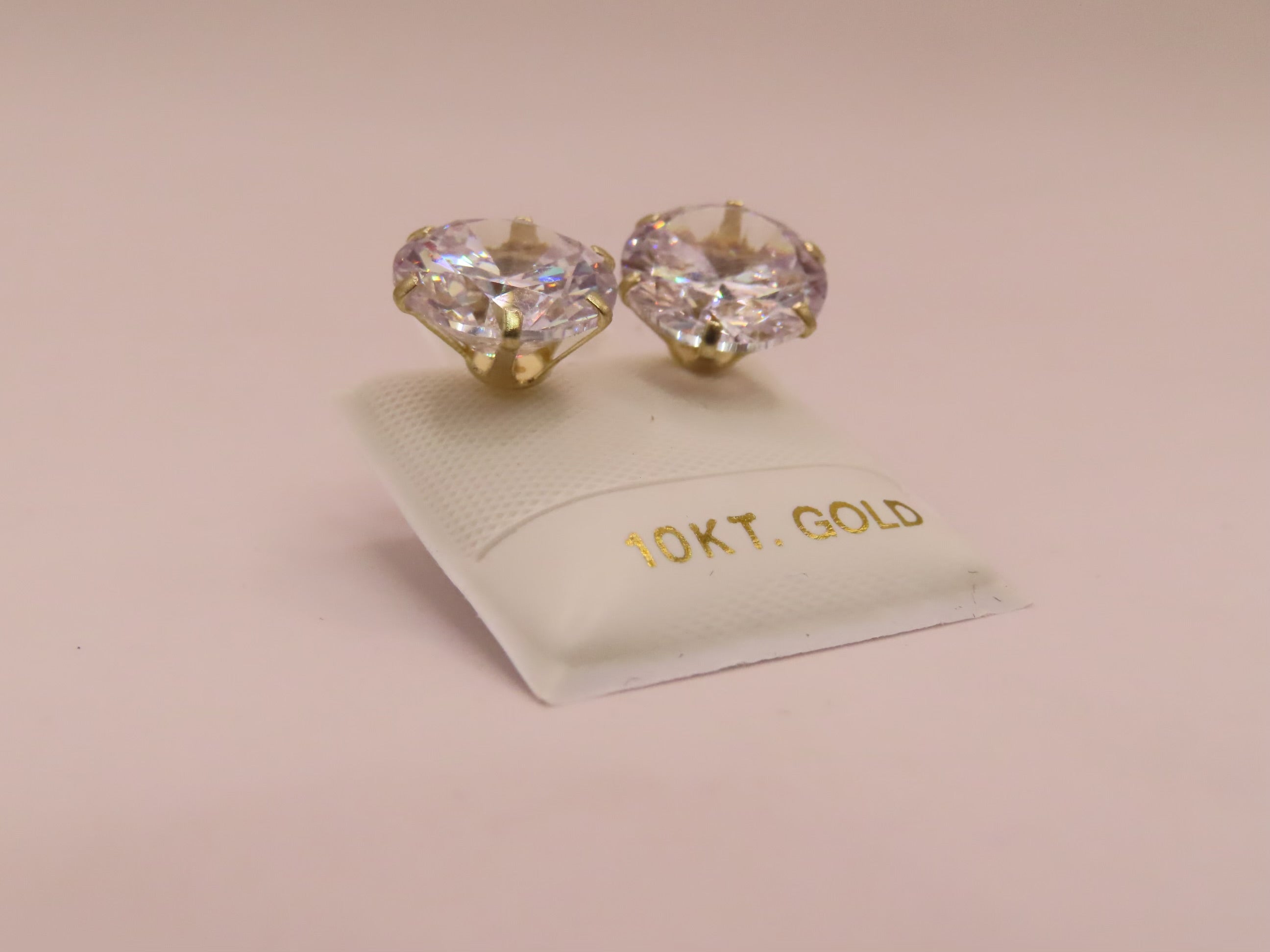 10k Gold big zirconia earrings