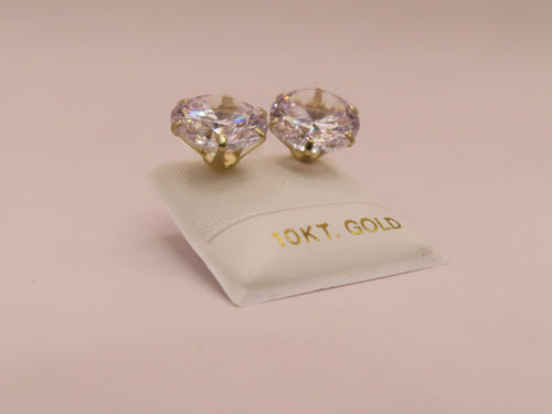 10k Gold big zirconia earrings