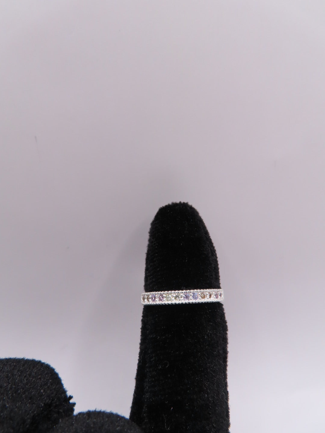 925 silver band w/ colorful cz