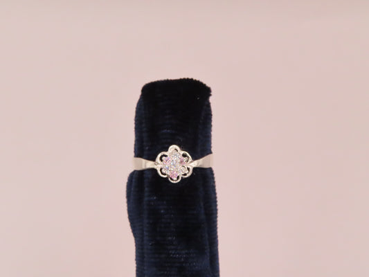 925 silver flower ring sz/4