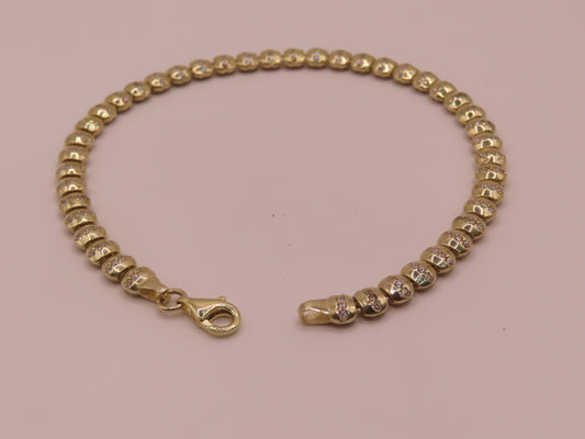 10k gold bracelet w/cz 7.6in/5mm