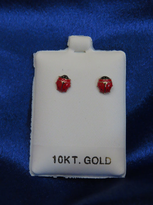 Ladybug 10k gold stud earrings